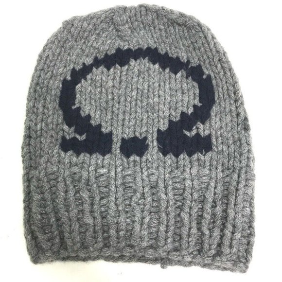 Salvatore Ferragamo Handbags - Salvatore Ferragamo Gancini beanie hat knit hat knit cap Knit hat wool gray/Navy